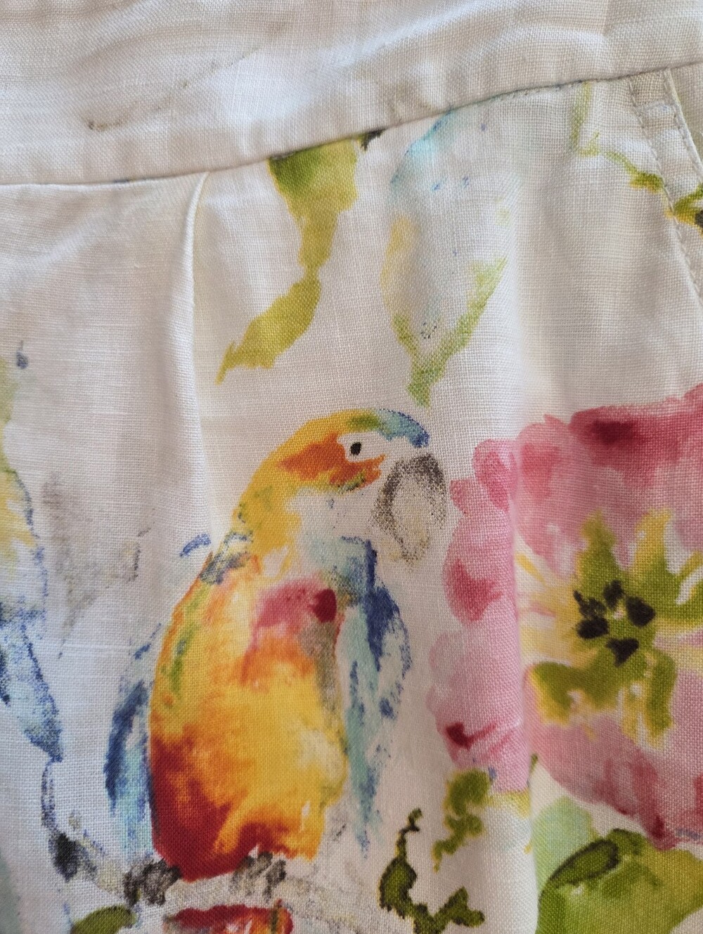 Tommy Bahama Women's Floral Watercolor Print Shorts - Tan Multi - Picture 4 of 5
